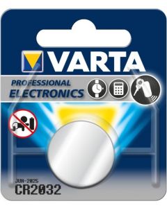 Varta knoopcel Lithium CR2032 diameter 20mm dikte 3,2 mm blister van 1 stuk (376910)