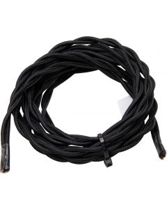 Kopp textielsnoer gevlochten 2x0,75mm2 2 meter zwart (151302024)