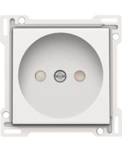 Niko afwerking voor stopcontact zonder aarding met kinderveiligheid inbouwdiepte 21mm - Original White (101-66501)