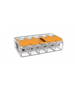 Wago steekklem 5-voudig 6mm2 transparant per 15 stuks (221-615)