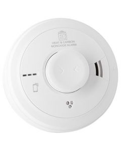 Ei Electronics multi-sensormelder CO&hitte 230V met 10 jaars lithium backup - bedraad koppelbaar (EI3028)