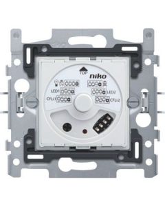 Niko sokkel universele draaiknopdimmer met CAB ontstoring 5-325W 3-draads met schroefklemmen en klauwen (310-01900)