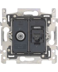 Niko sokkel combinatie coax met RJ45 aansluiting Cat6A (170-65358)