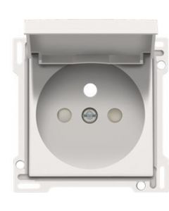 Niko afwerking voor stopcontact met klapdeksel, penaarde en kinderveiligheid inbouwdiepte 28,5mm - Pure Steel White (154-66603)