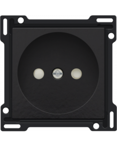 Niko afwerking voor stopcontact zonder aarding met kinderveiligheid inbouwdiepte 21mm - Pure Bakelite Piano Black (200-66501)