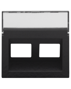 Niko centraalplaat data 2x RJ schuine uitgang - Pure Bakelite Piano Black (200-65400)