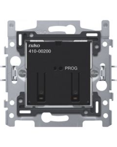 Niko sokkel slimme tweevoudige schakelaar met RF zender/ontvanger 2x 10A (Easywave 868,3Mhz) met schroefklemmen en klauwen (410-00200)