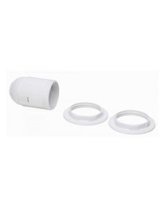 Kopp lamphouder E27 met 2 ringen, wit (214301045)