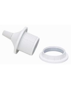 Kopp lamphouder E27 met kap en ring wit (214401048)