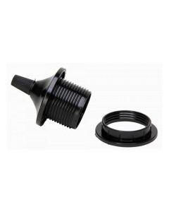 Kopp lamphouder E27 met kap en ring zwart (214405042)