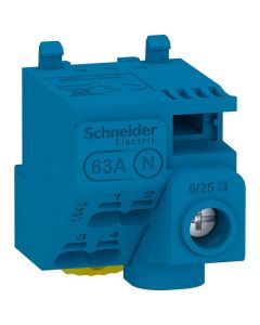 Schneider Electric nulleiderklem 5 aansluitingen blauw (LGYT1N05)