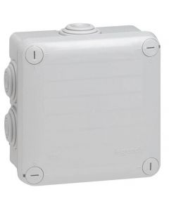 Legrand PLEXO aftakdoos IP55 7 kabelinvoeren membraan schroefdeksel 105x105x55mm grijs (92022) - per 5 stuks