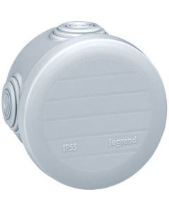 Legrand PLEXO aftakdoos rond IP55 4 kabelinvoeren membraan klikdeksel 70mm doorsnede 45mm hoog wit (92003)