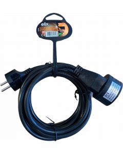 Elimex verlengkabel met penaarde 3 meter H05VVH-F 3x1,5mm2 - zwart