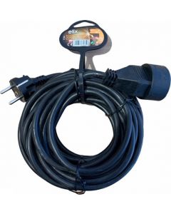 Elimex verlengkabel met penaarde 10 meter H05VVH-F 3x1,5mm2- zwart