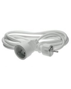 Elimex verlengkabel met penaarde 5 meter H05VVH-F 3x1,5mm2 - wit