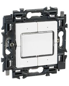 Legrand 4-voudig compacte drukknop volledig apparaat met wip 230V met steekklemmen en spanklauwen - Valena Next Wit Opaal (741553)