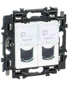 Legrand UTP 2-voudig cat6 volledig apparaat RJ45 met spanklauwen - Valena Next Wit Opaal (741571)