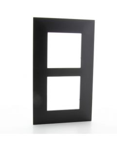 Legrand afdekraam 2-voudig 57mm centerafstand - Valena Next Zwart Gefumeerd (741158)