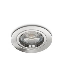 NORTON inbouwspot vast incl.lamphouder GU10 buitenmaat/zaagmaat 80/68mm - HLV-A geborsteld chroom/RVS (17003)