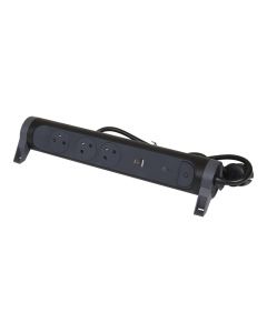Legrand draaibare stekkerdoos 3-voudig met penaarde 1,5 meter - zwart-wit (49424)