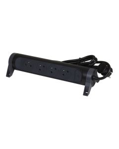 Legrand draaibare stekkerdoos 4-voudig met penaarde 3 meter - zwart (49460)