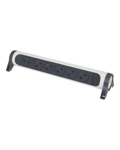 Legrand draaibare stekkerdoos 6-voudig met penaarde - zonder snoer - zwart-wit (49468)