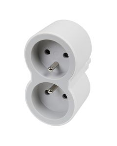 Legrand stekkerdoos 2-voudig met penaarde - wit (49431)