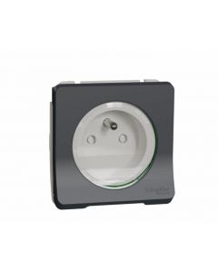 Schneider Electric 1-voudig stopcontact met penaarde (zonder onderbak) - Mureva grijs (MUR38030)