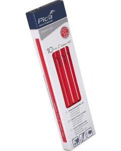 Pica timmermanspotloden 24cm hardheid 2H set van 10 stuks 540/24 - grafiet (PI54024-10)