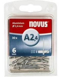 Novus rivet blinkklinknagel A2,4 X 6 Alu SB, 30 pcs. (045-0019)