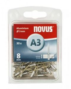 Novus rivet blinkklinknagel A3 X 8 Alu SB, 30 pcs. (045-0021)