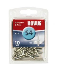 Novus rivet blinkklinknagel S4 X 10 acier S, 20 pcs. (045-0036)