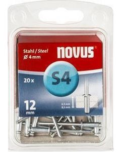 Novus rivet blinkklinknagel S4 X 12 acier S, 20 pcs. (045-0037)