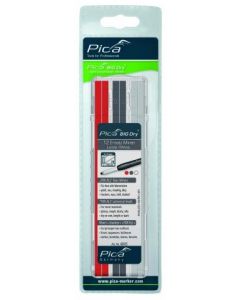 Pica navulling graphite/rood/wit t.b.v. Pica BIG Dry PI6060 2x5mm lengte 150mm set van 12 stuks in box (PI6045SB)