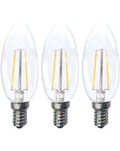 Bailey LEDlamp filament helder kaars E14 warmwit 2700K 2W 220lm 3 stuks (142722)