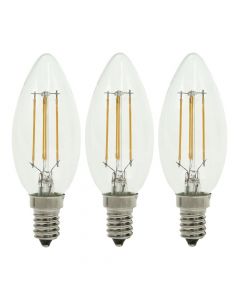 Bailey LEDlamp filament helder kaars E14 warmwit 2700K 4W 470lm 3 stuks (142723)
