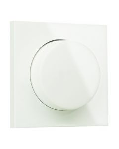 EMhub Quadro55 (by Kopp) centraalplaat met knop tbv draaidimmer - zuiver wit glanzend (4088007)