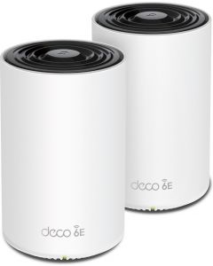 TP-LINK mesh WiFi router 574Mbps op 2,4GHz + 2400Mbps op 5GHz en 2402Mbps op 6 GHz-band - per 2 stuks (Deco XE75 2-pack)