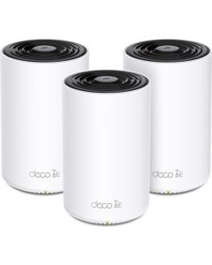 TP-LINK mesh WiFi router 574Mbps op 2,4GHz + 2400Mbps op 5GHz en 2402Mbps op 6 GHz-band - per 3 stuks (Deco XE75 3-pack)