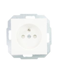 EMhub Quadro55 (by Kopp) wandcontactdoos 1-voudig penaarde met shutter - helder wit (4088013)
