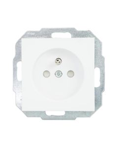 EMhub Quadro55 (by Kopp) wandcontactdoos 1-voudig penaarde met shutter - mat-wit (4088053)