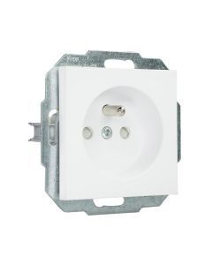 EMhub Quadro55 (by Kopp) wandcontactdoos 1-voudig penaarde met shutter - mat-wit (4088053)