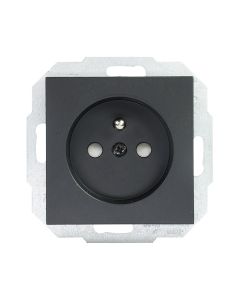 EMhub Quadro55 (by Kopp) wandcontactdoos 1-voudig penaarde met shutter - mat-zwart (4088093)