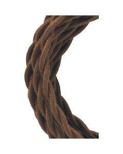Bailey textielsnoer 3 meter 2x0,75 mm2 - bruin gedraaid (139689)