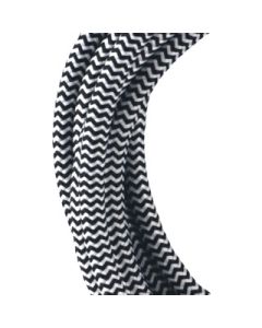 Bailey textielsnoer 3 meter 3x0,75 mm2 - zwart/wit (139752)