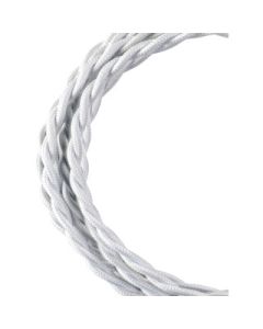 Bailey textielsnoer 3 meter 2x0,75 mm2 - wit gedraaid (140309)