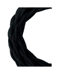 Bailey textielsnoer op rol 50 meter 2x0,75 mm2 - zwart gedraaid (140319)