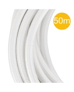 Bailey textielsnoer op rol 50 meter 2x0,75 mm2 - wit (140680)