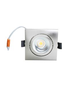 LED Republic waterdichte inbouwspot vierkant aluminium 5W 450lm 2700K IP65 zaagmaat Ø75mm - diameter 85mm